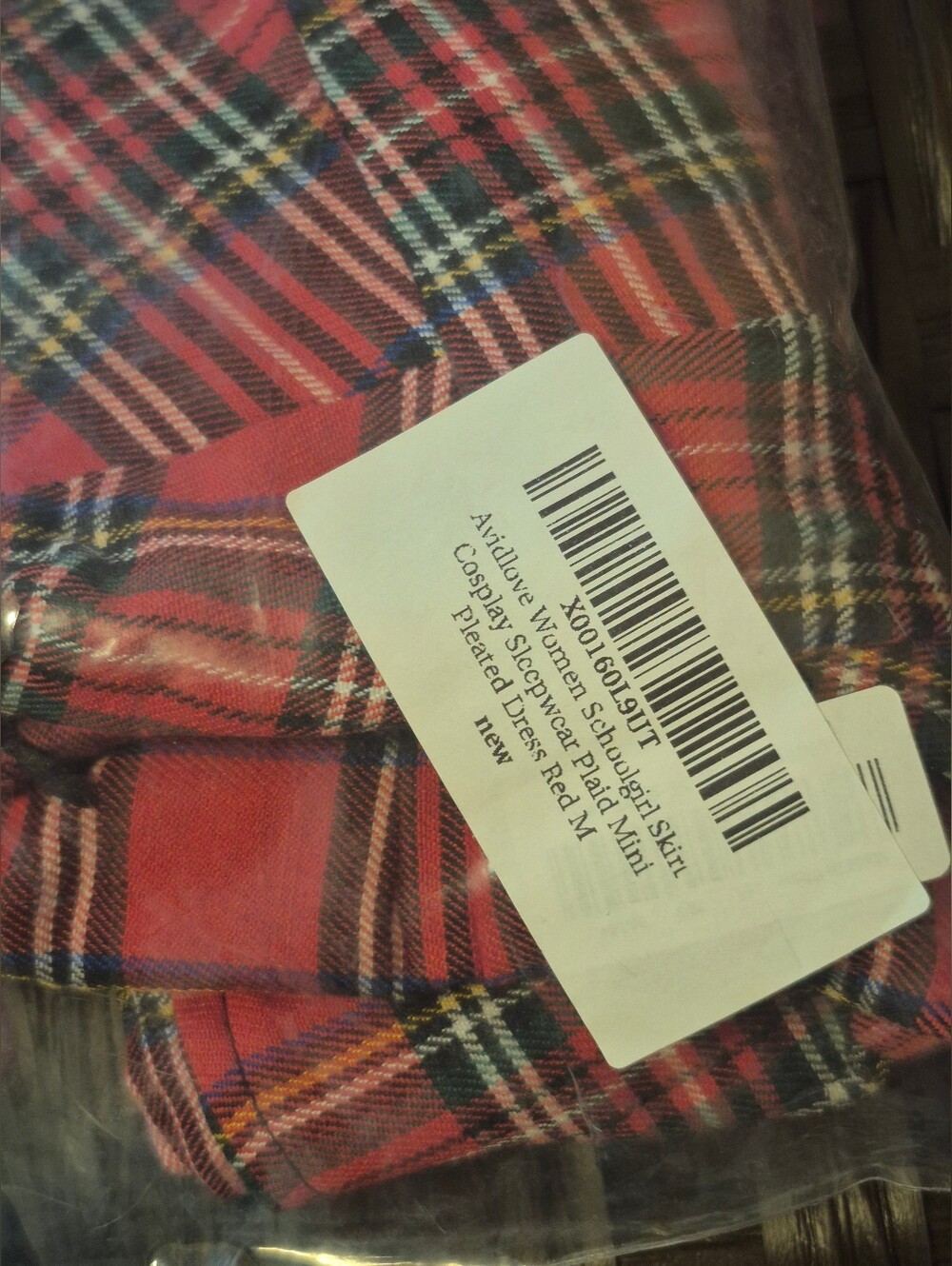 NWT Avidlove Schoolgirl lingerie costume: crop tie front top and red plaid skirt - Picture 10 of 16
